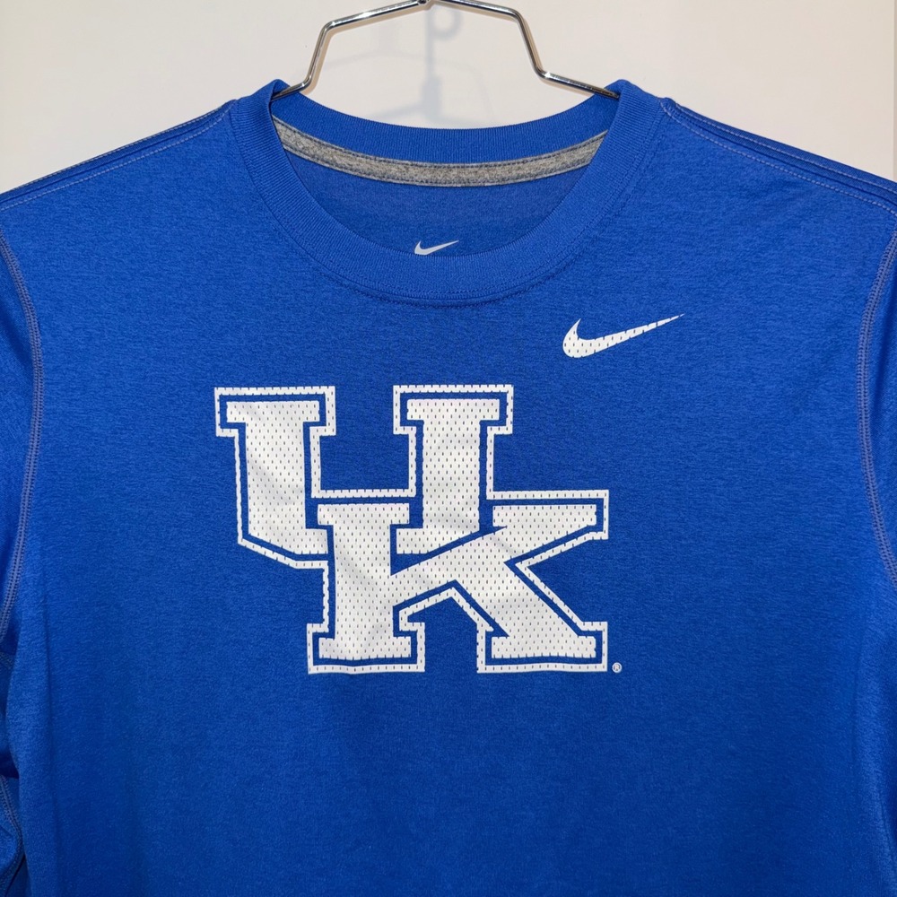 Nike Kentucky Wildcats Dri-FIT Long Sleeve Shirt Mens XL Blue UK Performance